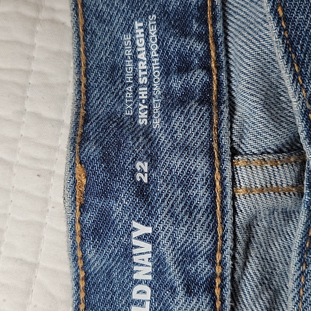 Old Navy Extra High-Rise Sky Hi Straight Jeans‎ Plus Size 22 NWT - Picture 5 of 11